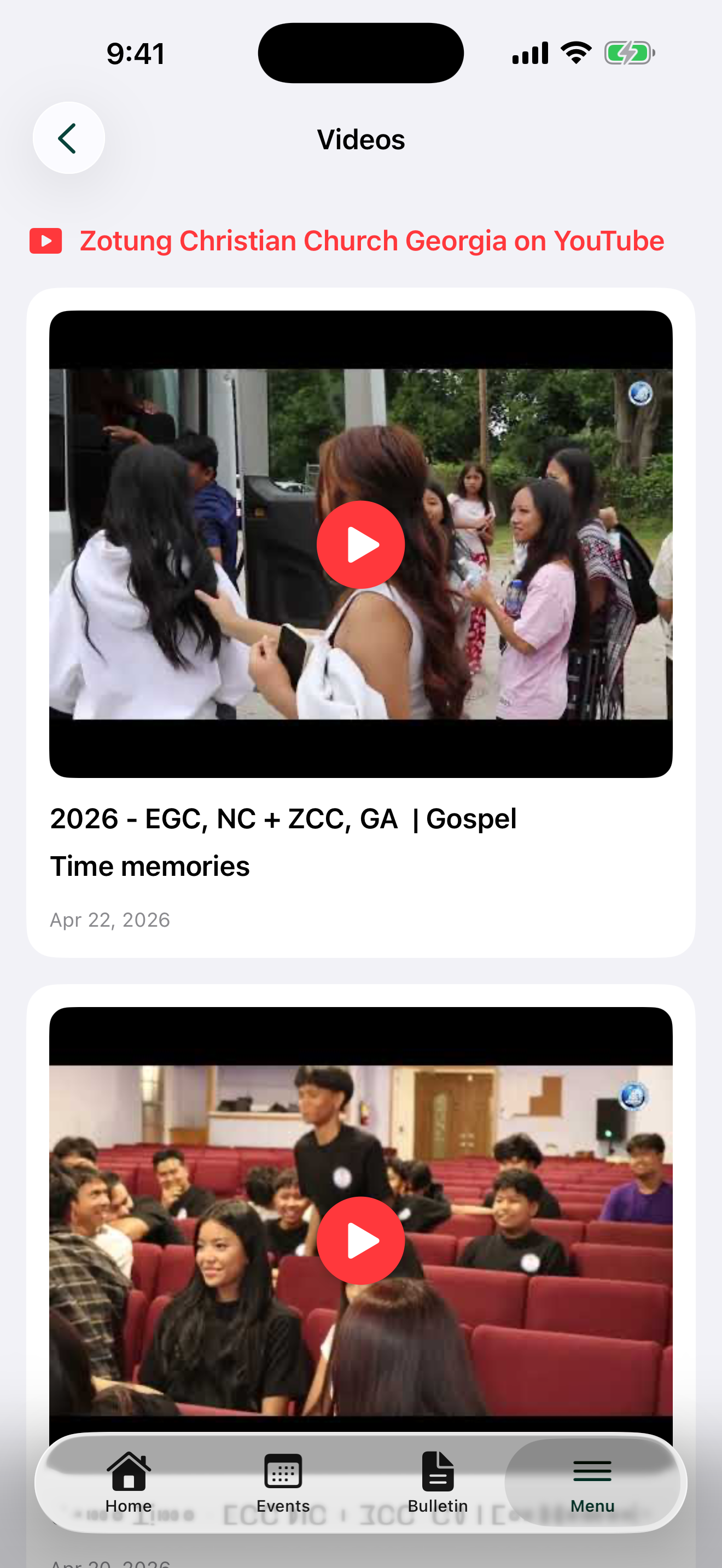 ZCC GA app on iPhone